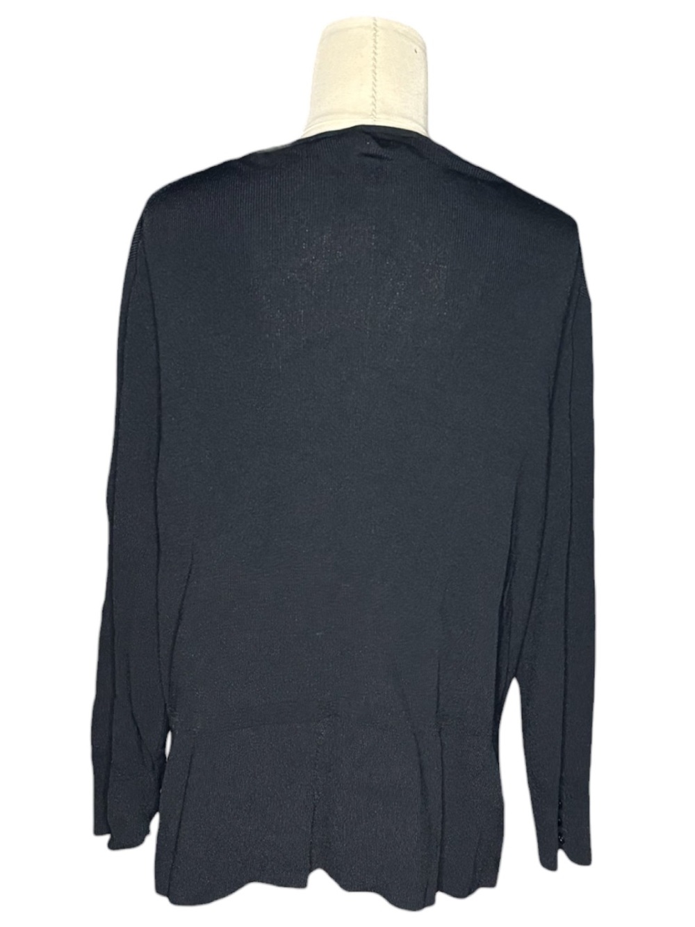 Talbots Black Button Front Cardigan Sweater - Picture 3 of 5